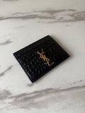YSL  croc-effect leather cardholder