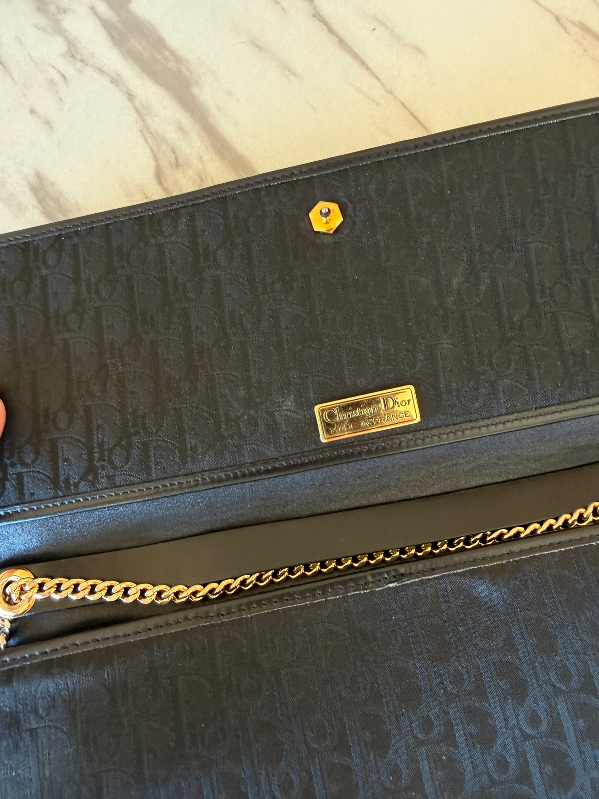 Christian Dior Trotter Canvas Chain Shoulder Bag