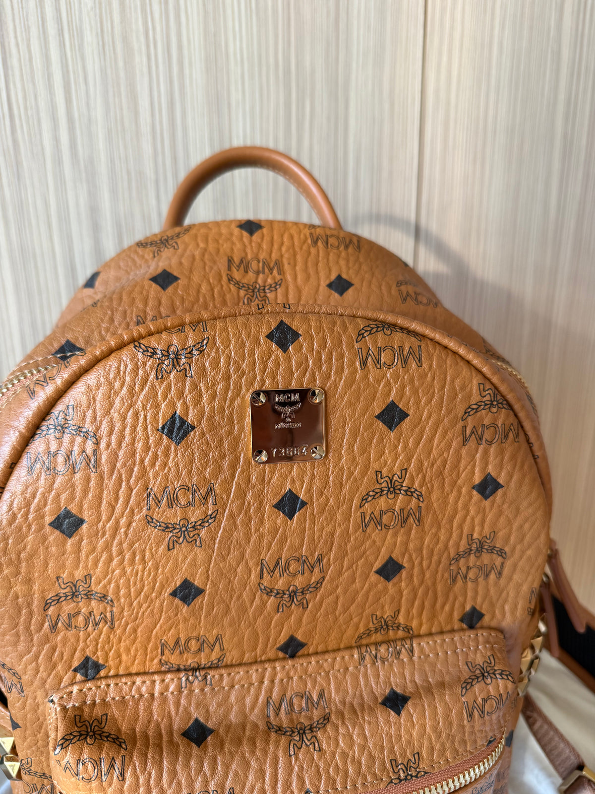 MCM Monogram Canvas Backback