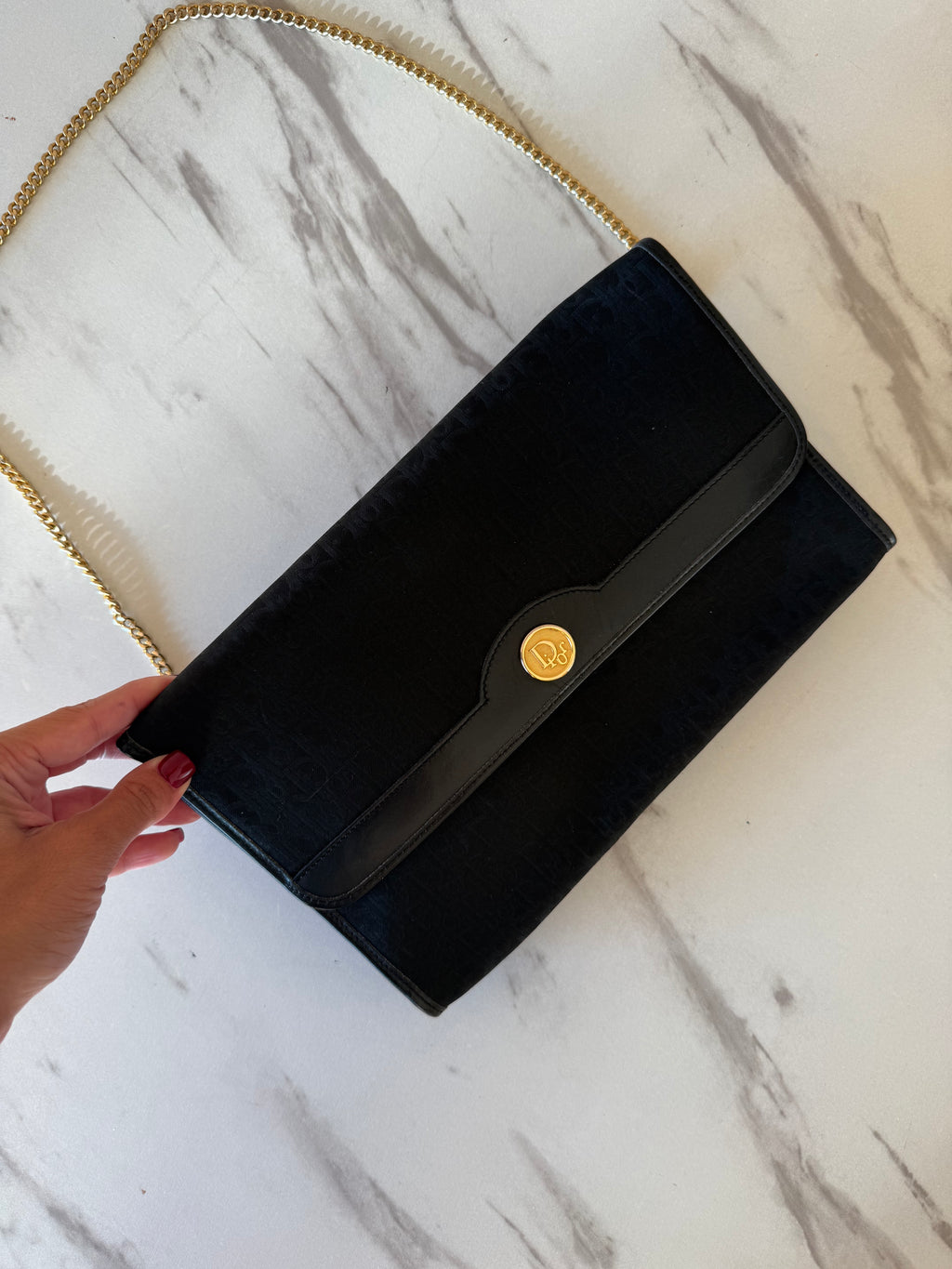 Christian Dior Trotter Canvas Chain Shoulder Bag