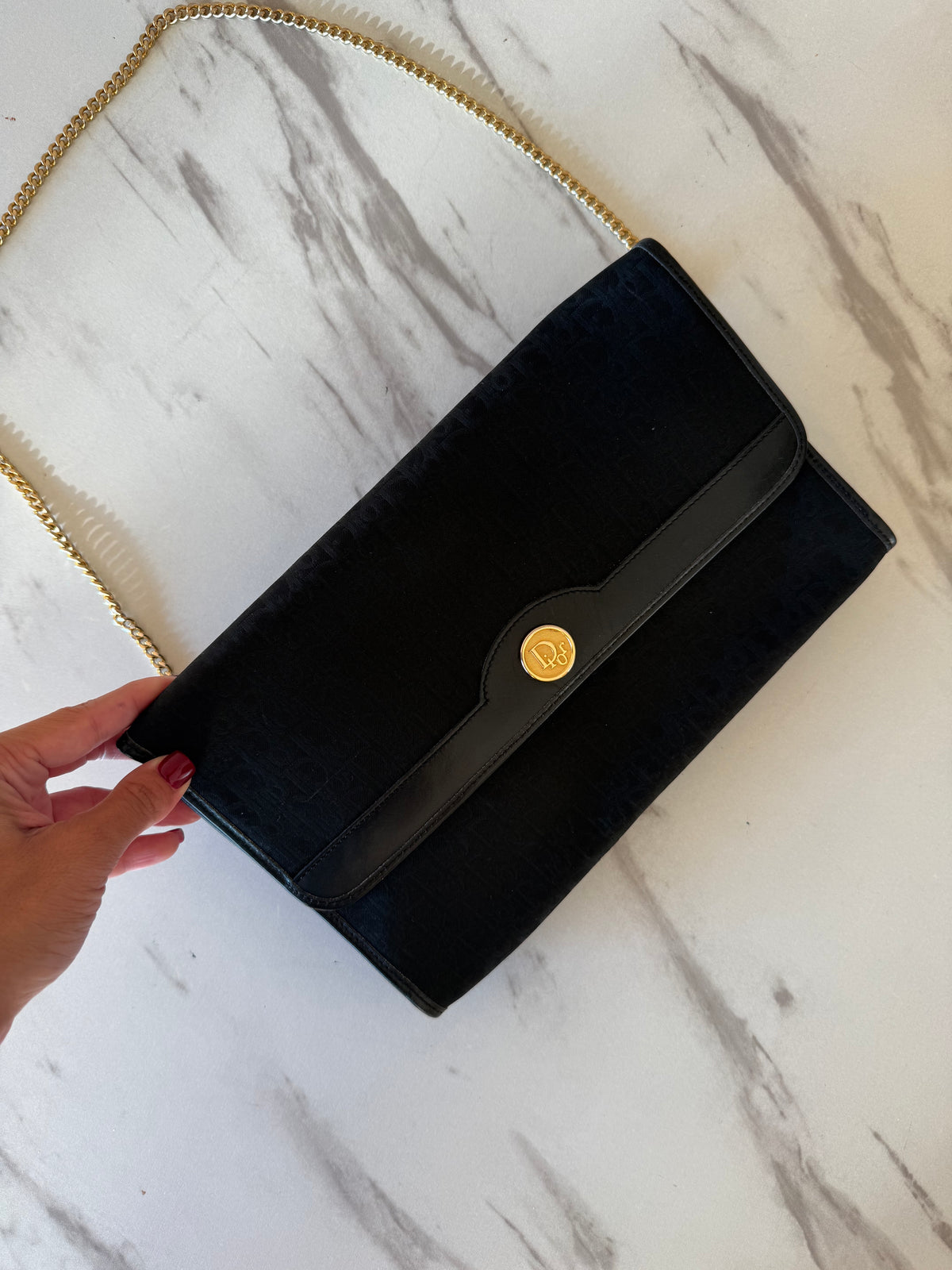 Christian Dior Trotter Canvas Chain Shoulder Bag