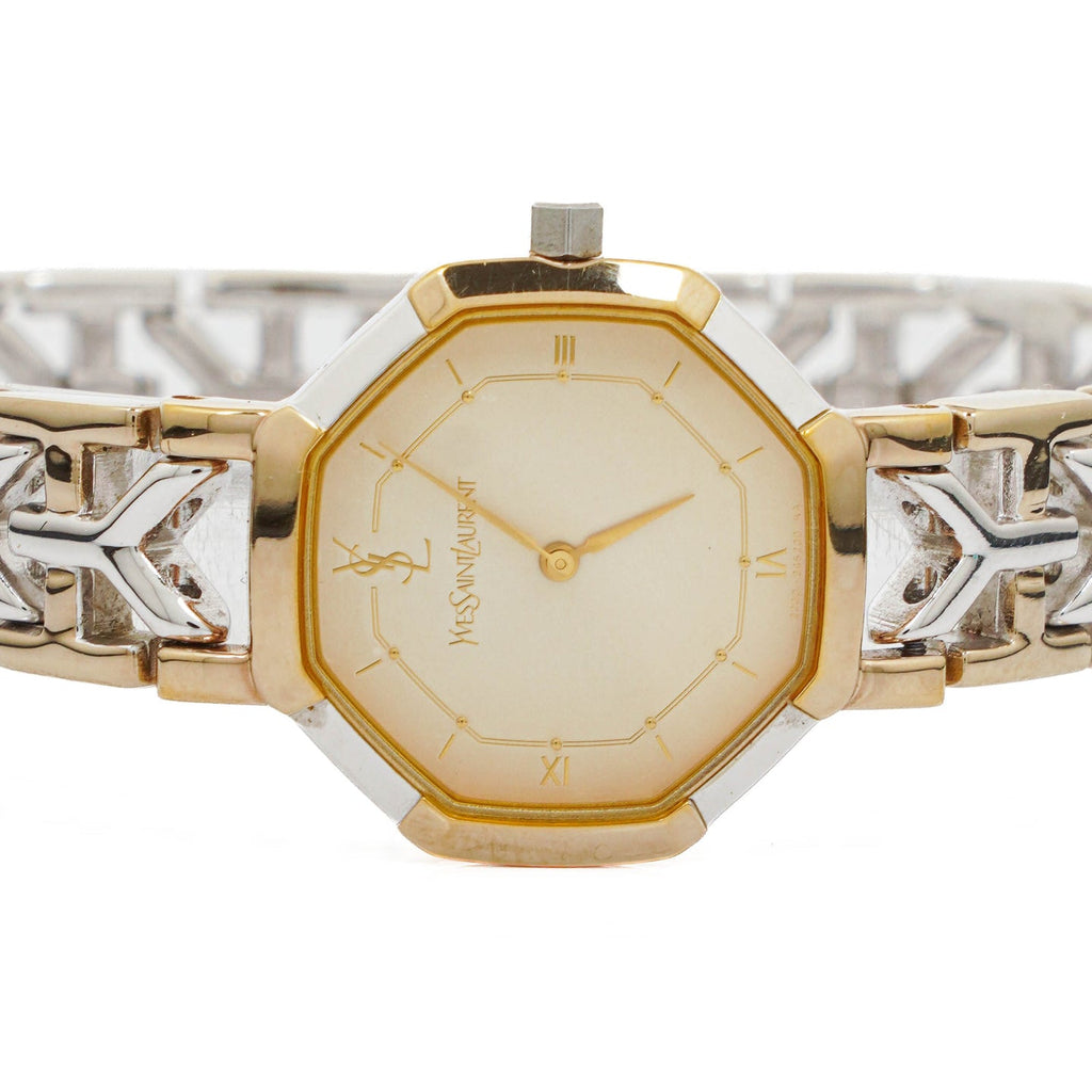 Yves Saint Laurent Octagon Two-Tone Stainless Steel Watch