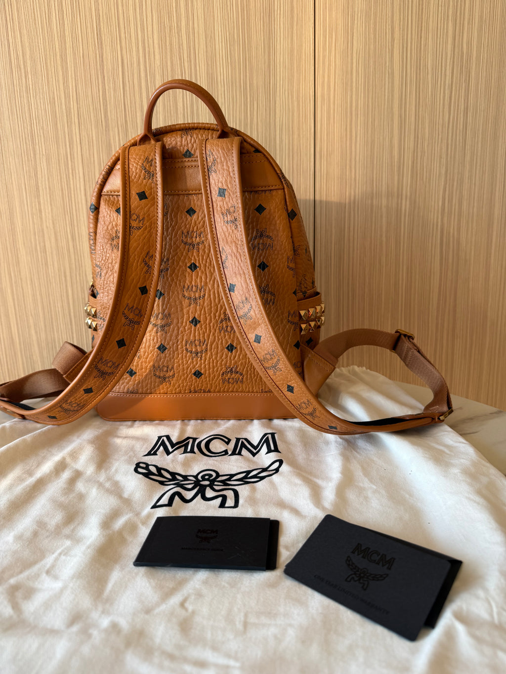 MCM Monogram Canvas Backback