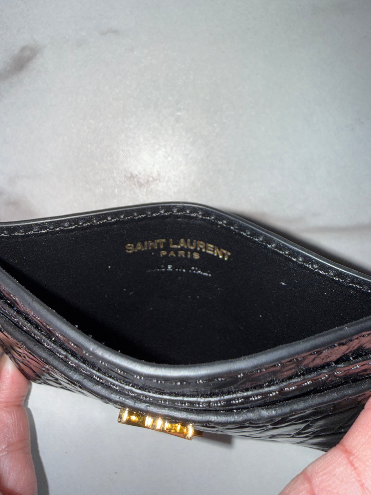 YSL  croc-effect leather cardholder