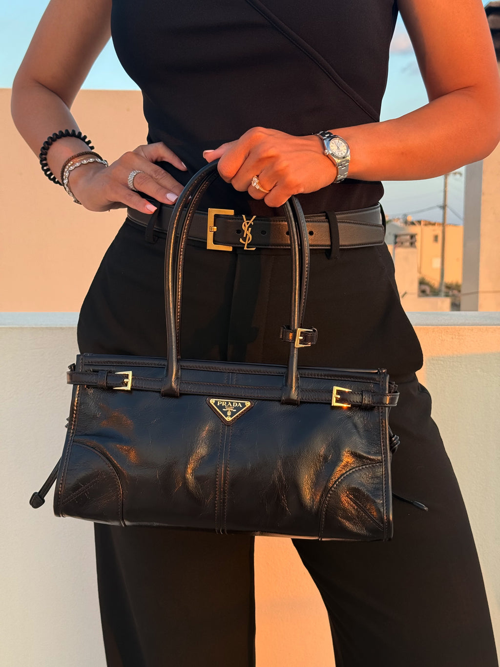 Prada Bonnie Medium Leather  Bag