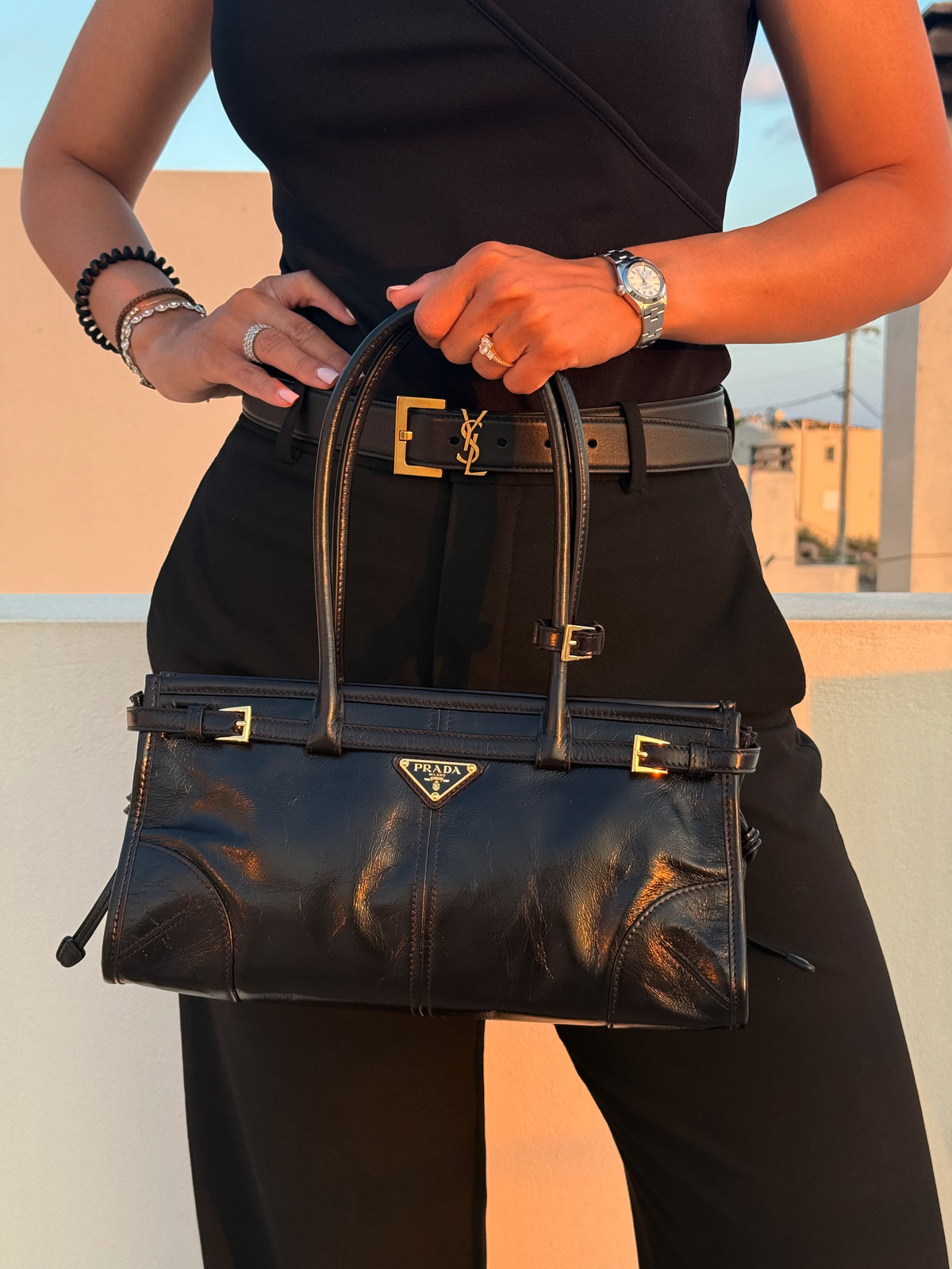 Prada Bonnie Medium Leather  Bag
