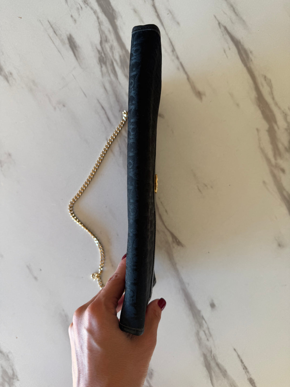 Christian Dior Trotter Canvas Chain Shoulder Bag