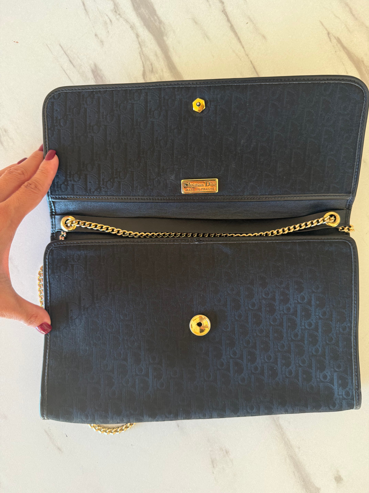 Christian Dior Trotter Canvas Chain Shoulder Bag