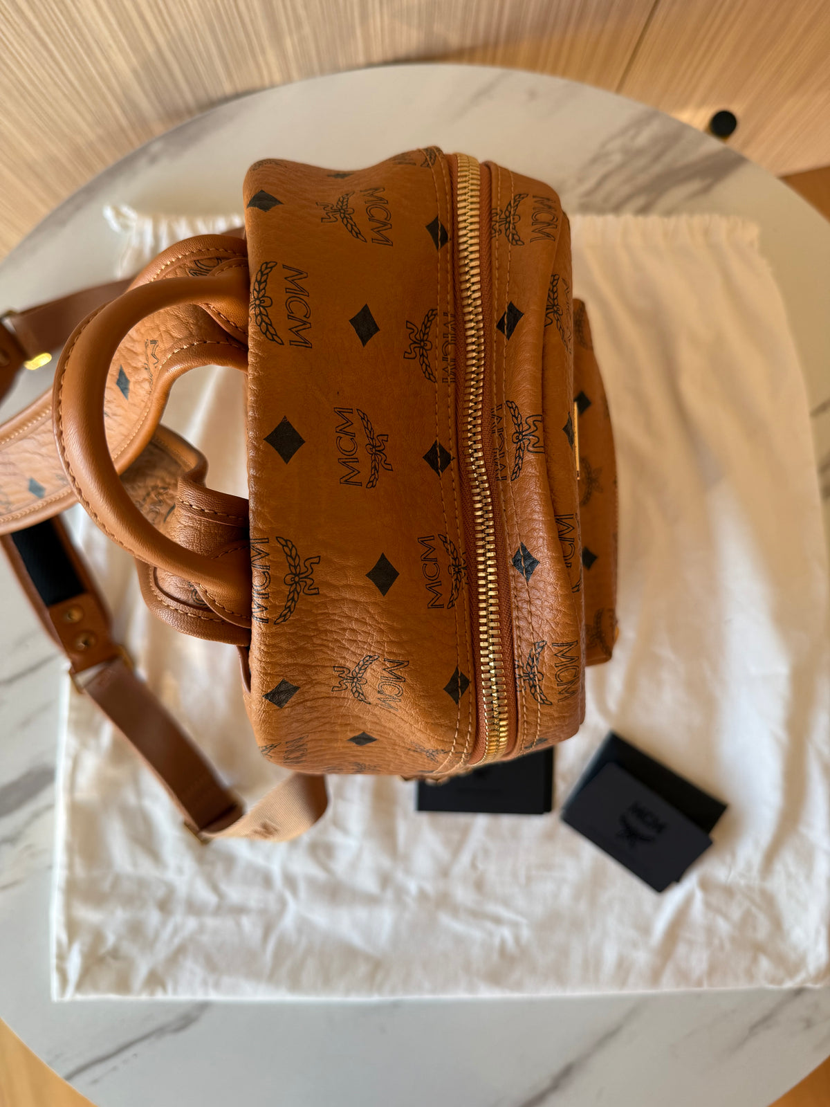 MCM Monogram Canvas Backback