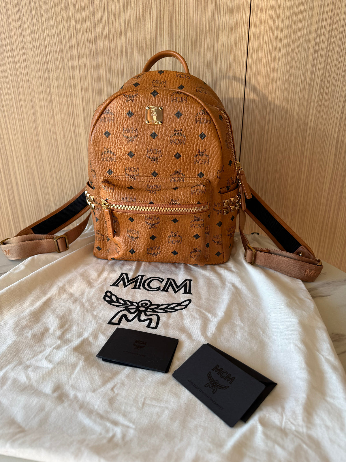 MCM Monogram Canvas Backback