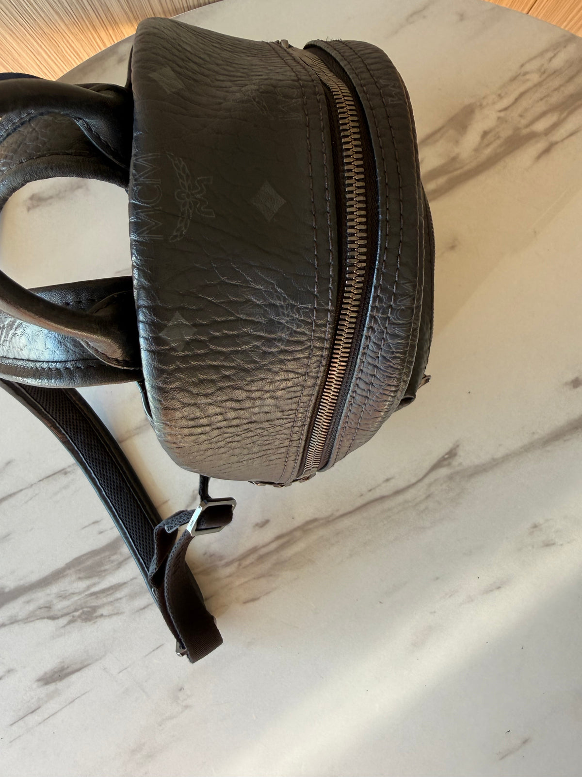 MCM Visetos Studded Leather Mini Backpack