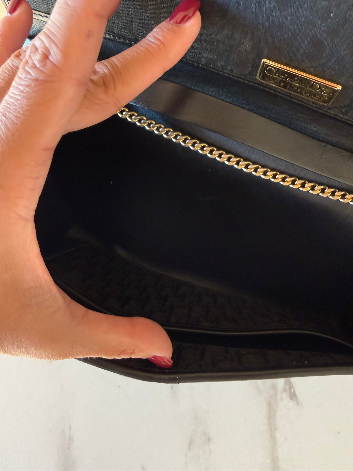 Christian Dior Trotter Canvas Chain Shoulder Bag