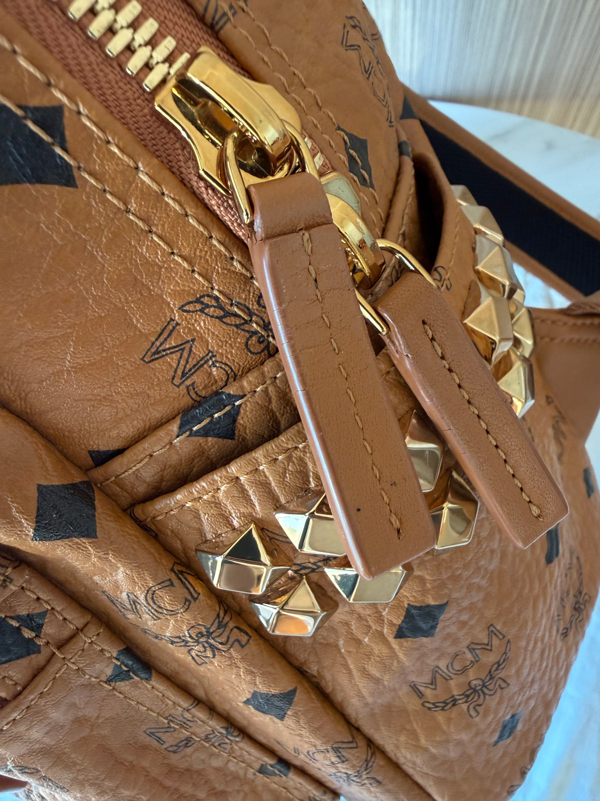 MCM Monogram Canvas Backback