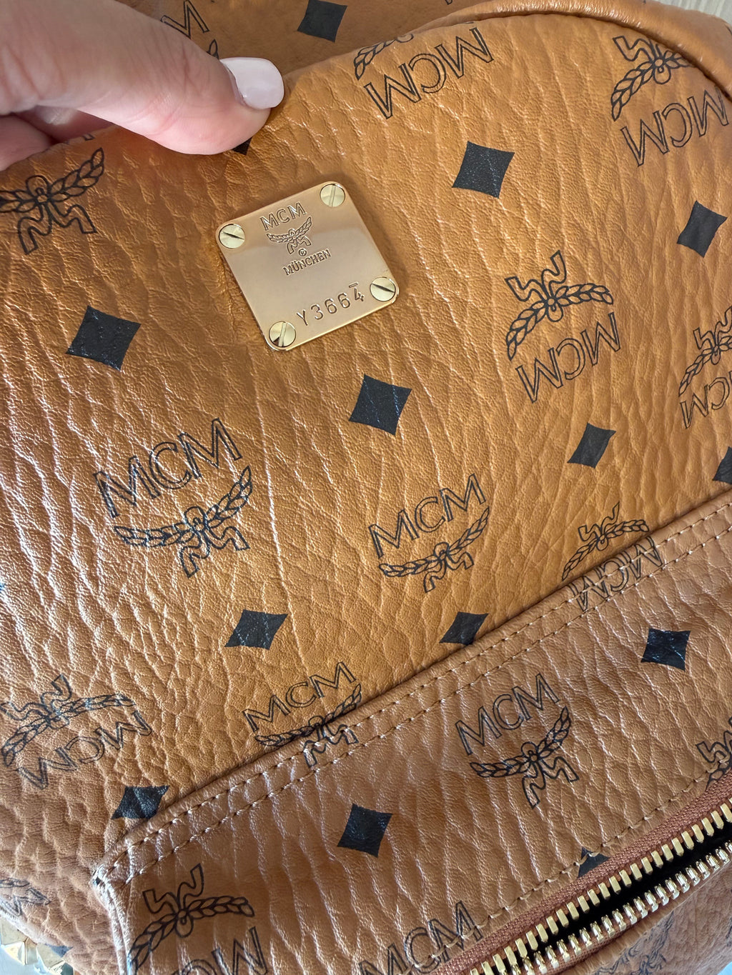 MCM Monogram Canvas Backback