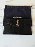 YSL UPTOWN POUCH IN CROCODILE