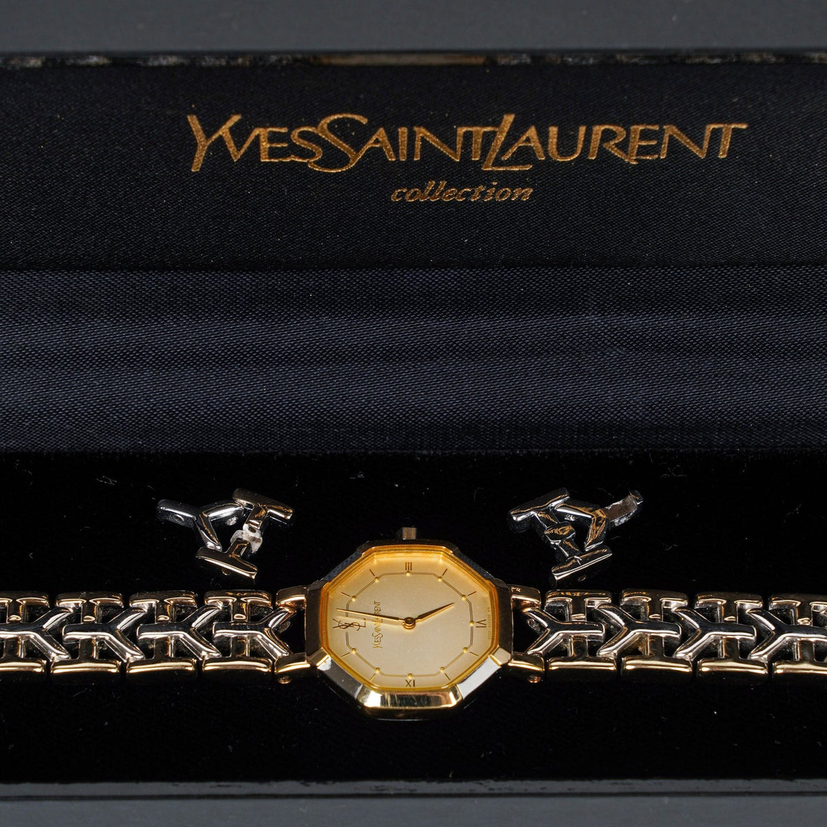 Yves Saint Laurent Octagon Two-Tone Stainless Steel Watch