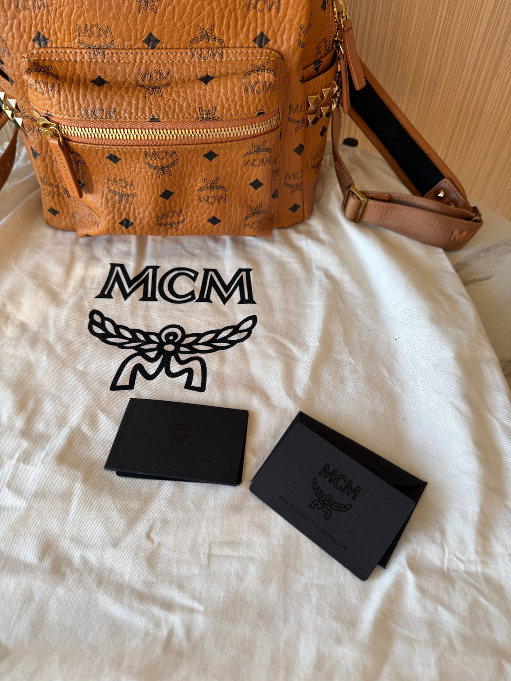 MCM Monogram Canvas Backback