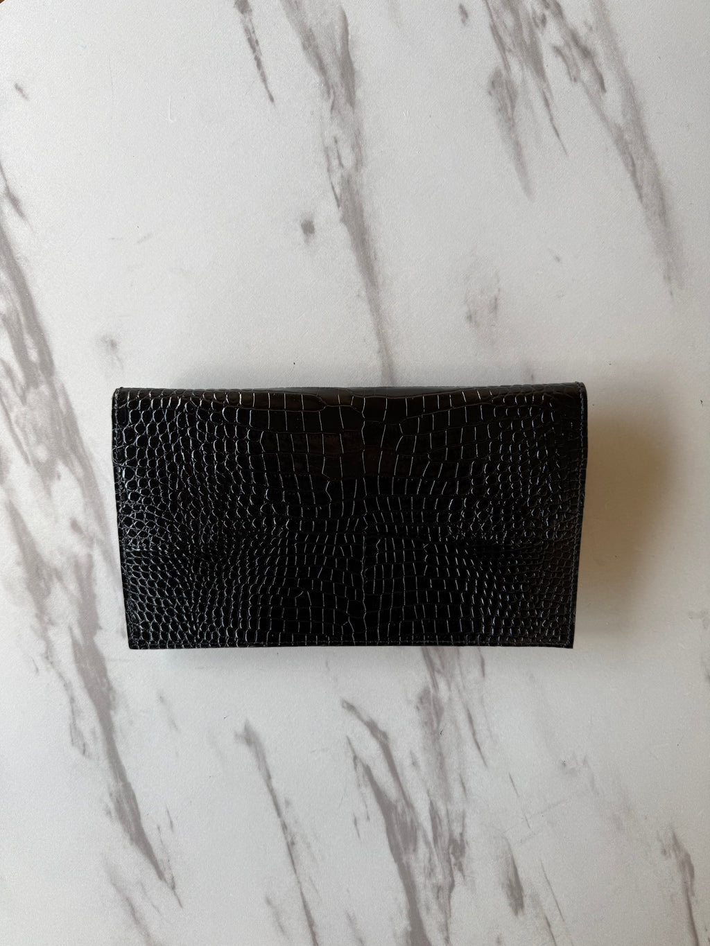 YSL UPTOWN POUCH IN CROCODILE