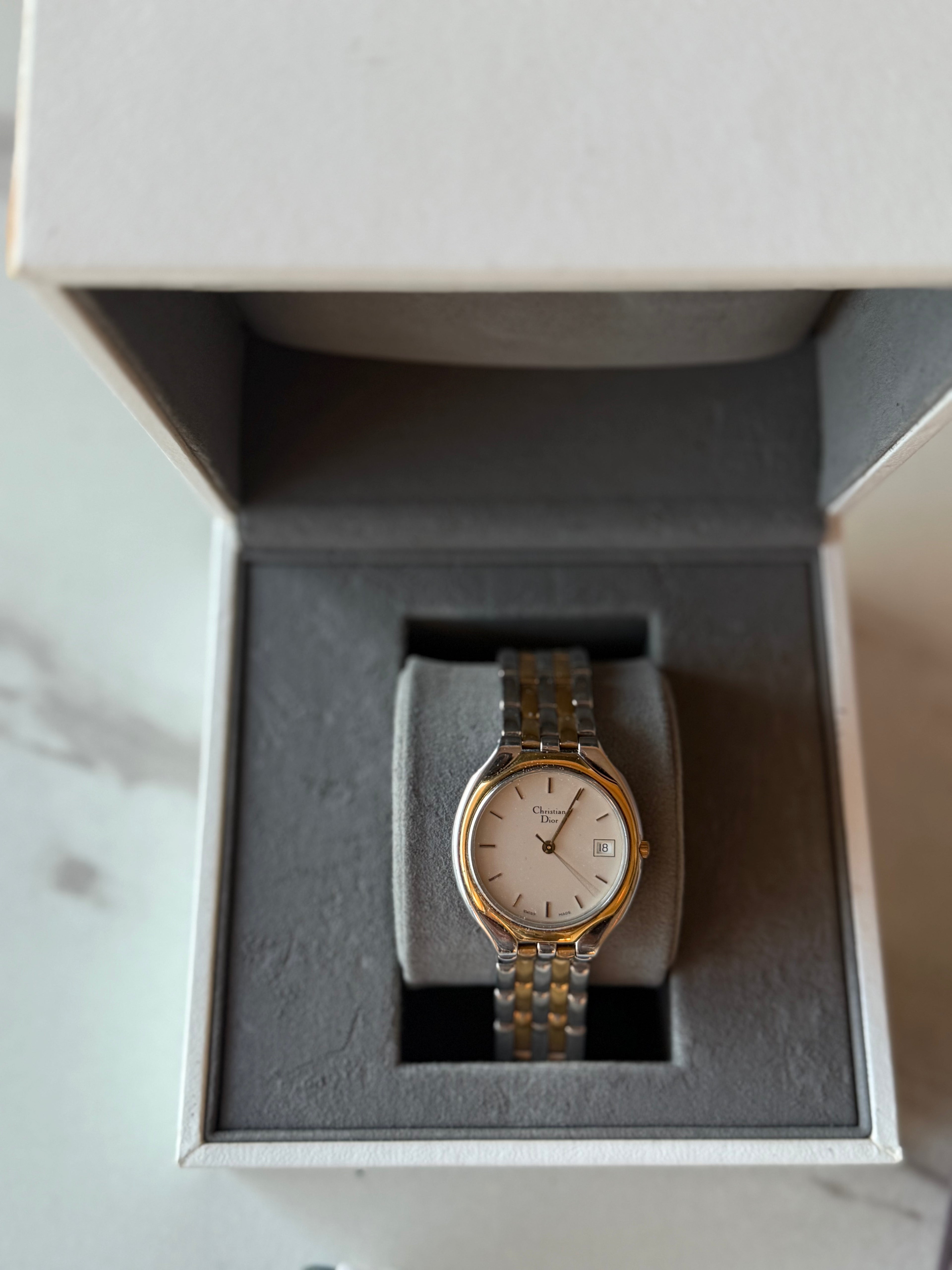 CHRISTIAN DIOR TWO-TONED QUARTZ WATCH