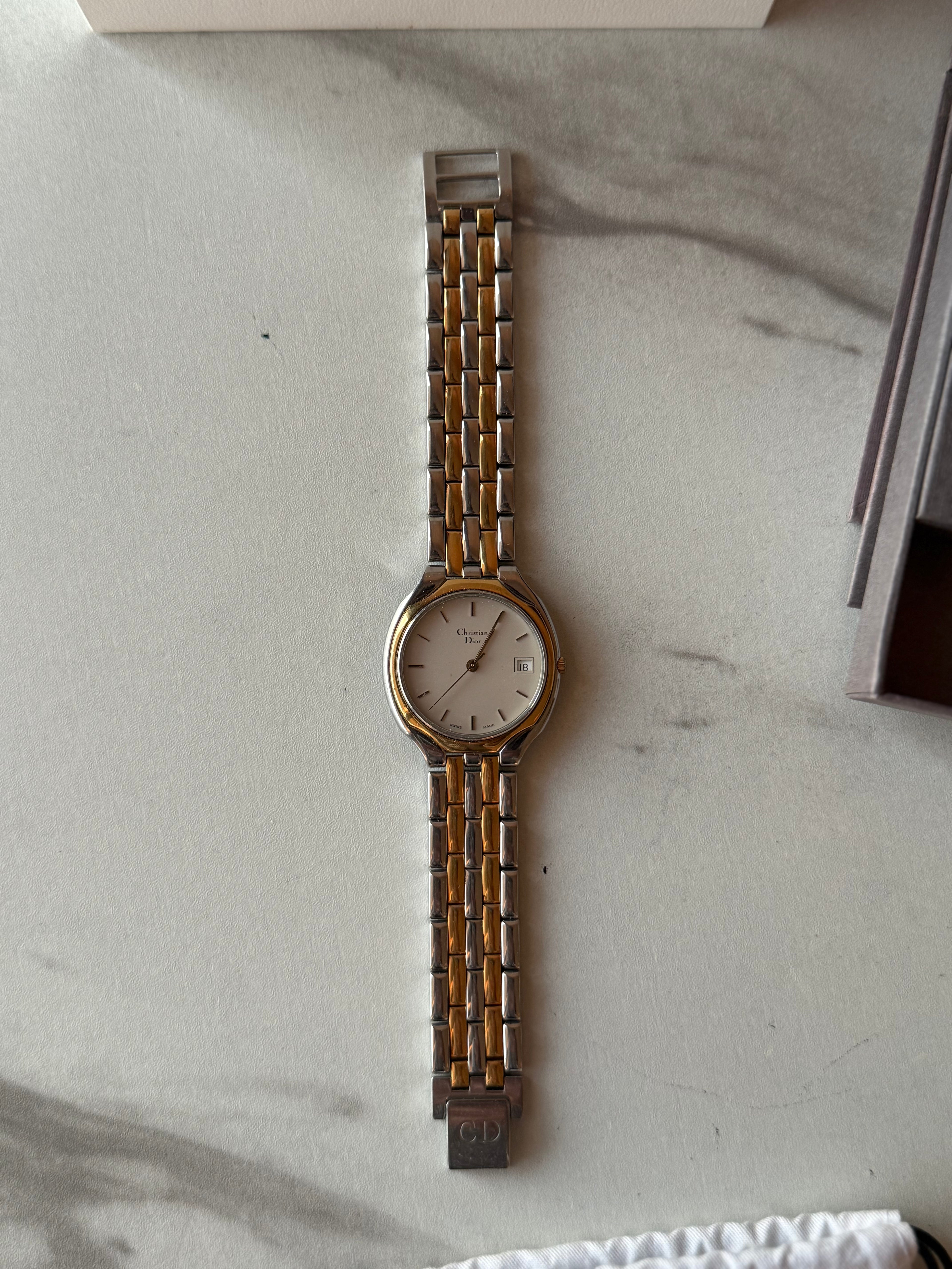 CHRISTIAN DIOR TWO-TONED QUARTZ WATCH