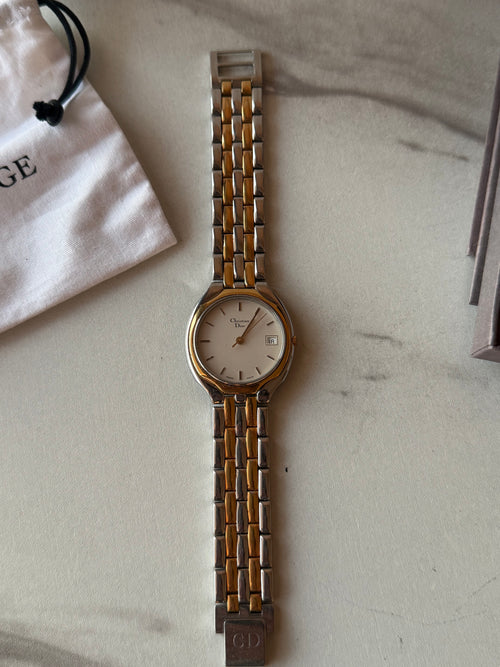 CHRISTIAN DIOR TWO-TONED QUARTZ WATCH