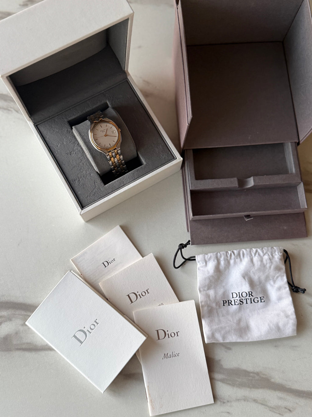 CHRISTIAN DIOR TWO-TONED QUARTZ WATCH