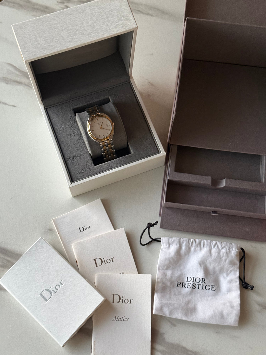 CHRISTIAN DIOR TWO-TONED QUARTZ WATCH