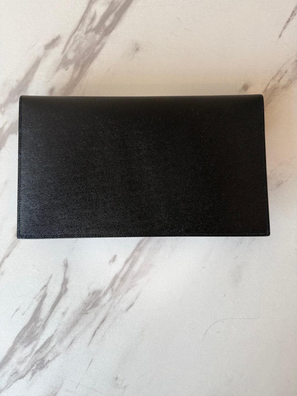 YSL UPTOWN POUCH IN GRAIN DE POUDRE LEATHER BLACK
