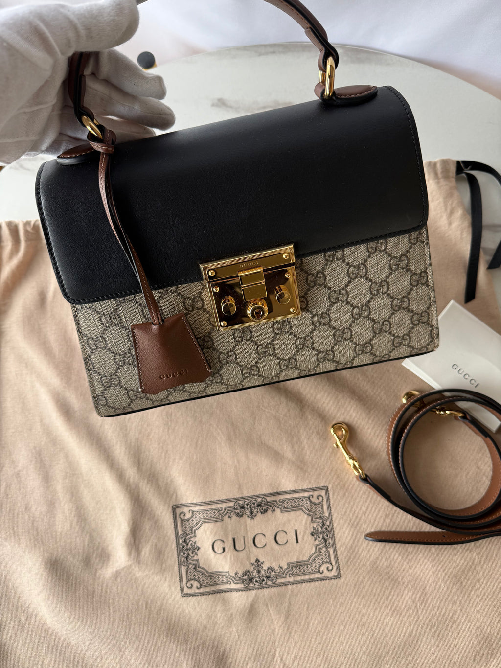 Gucci Padlock GG Supreme Top Handle.