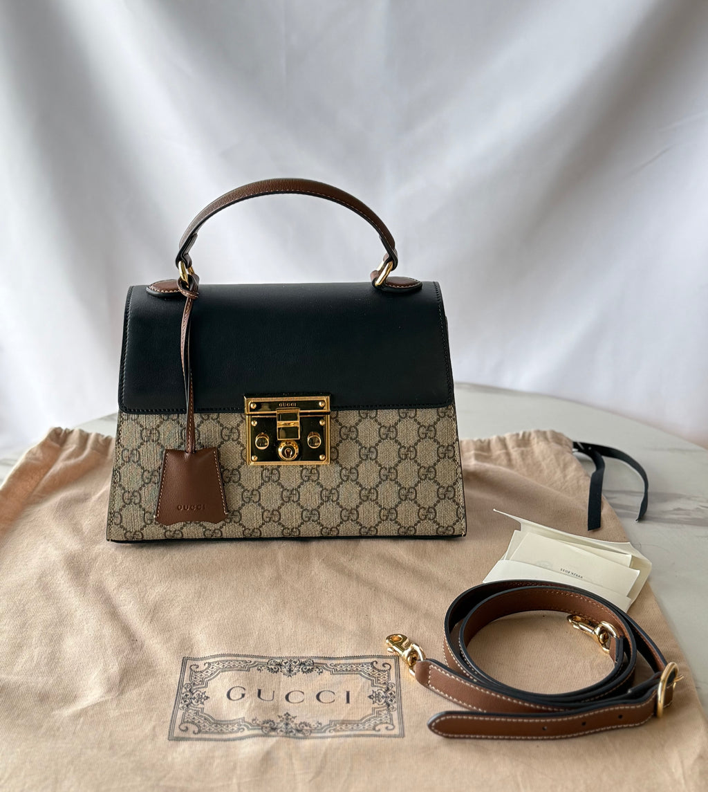 Gucci Padlock GG Supreme Top Handle.