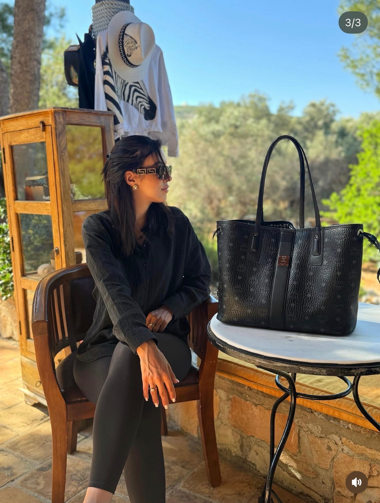 MCM Reversible Medium Liz Handbag Black