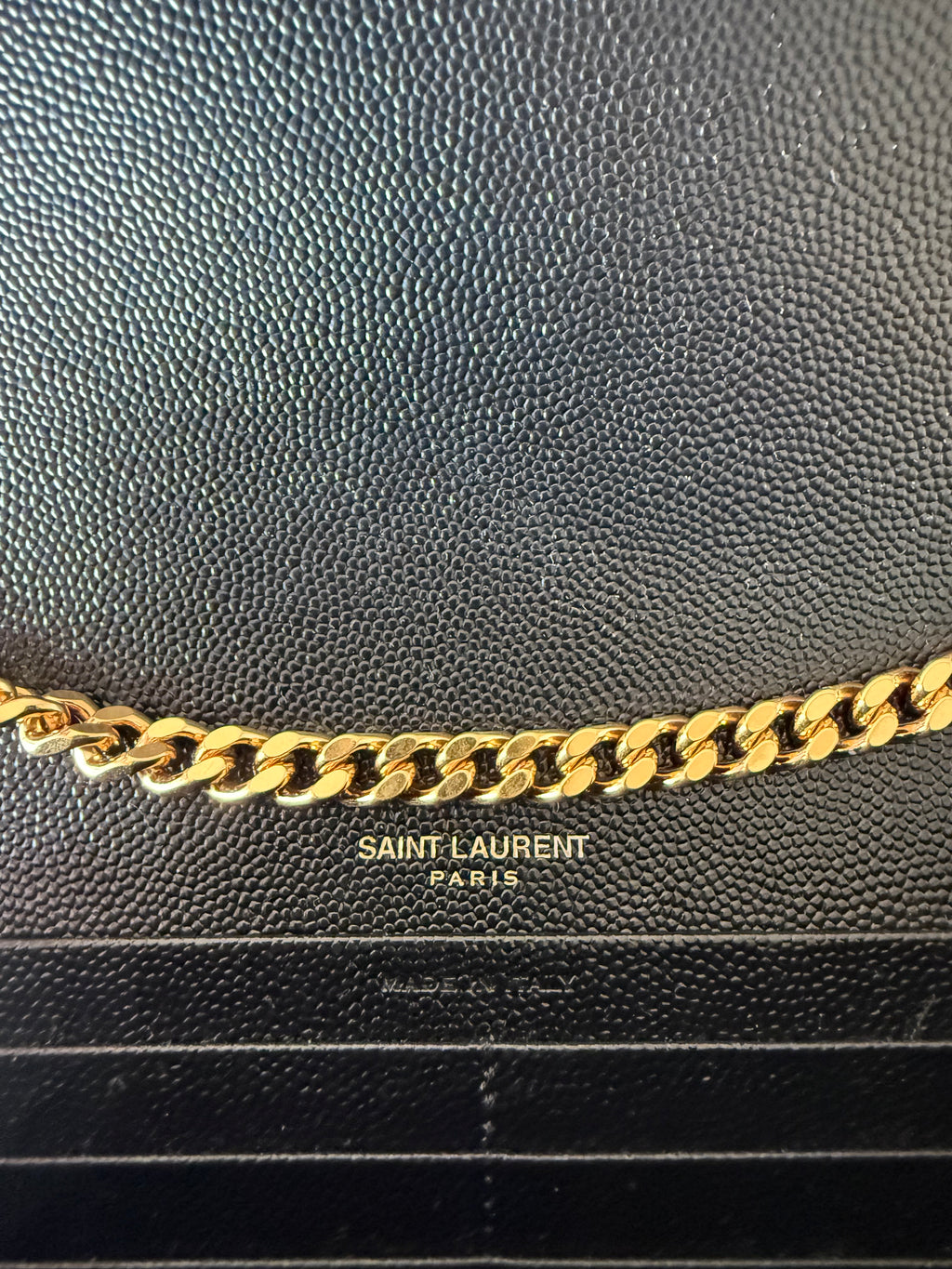 SAINT LAURENT CASSANDRE ENVELOPE CHAIN WALLET