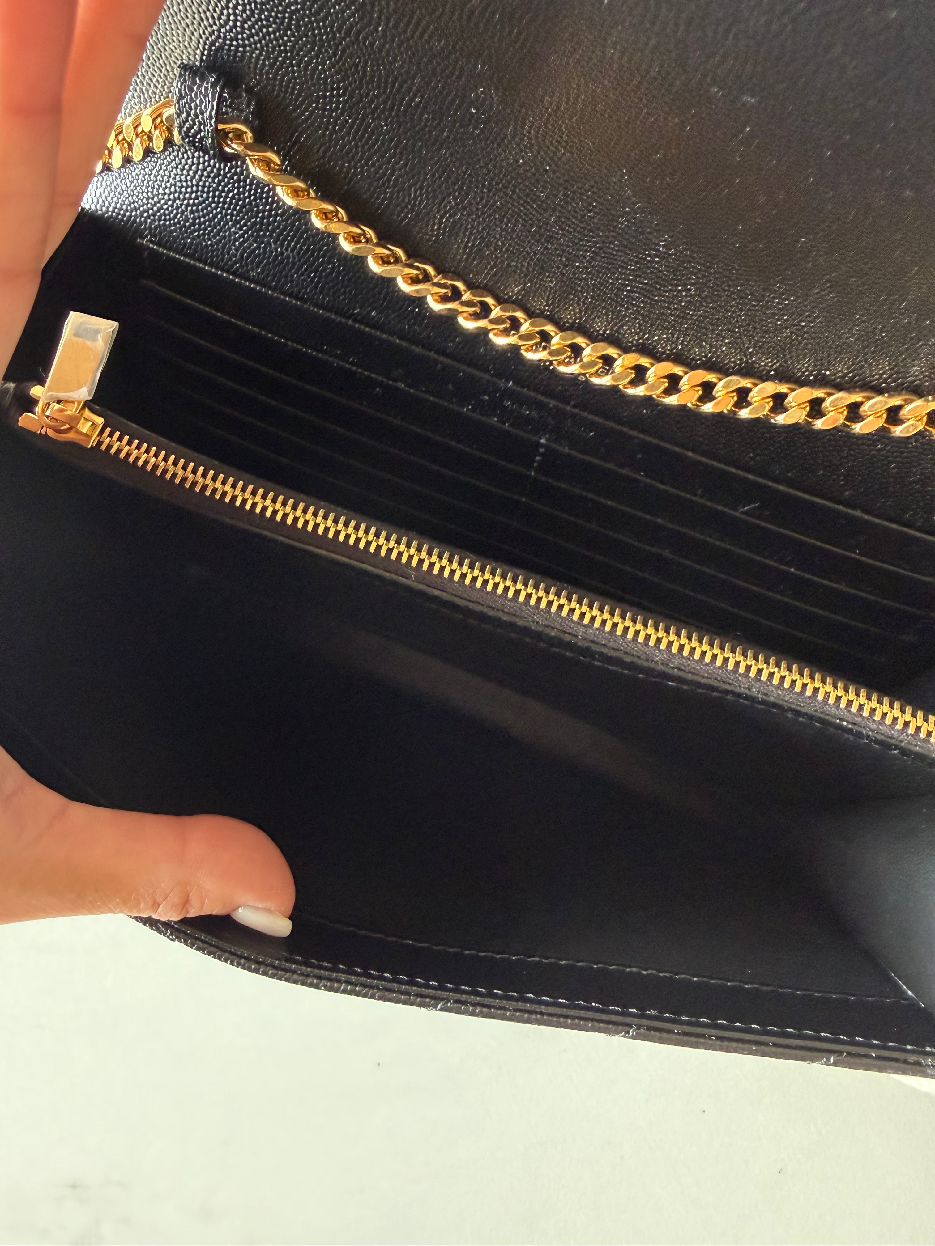 SAINT LAURENT CASSANDRE ENVELOPE CHAIN WALLET