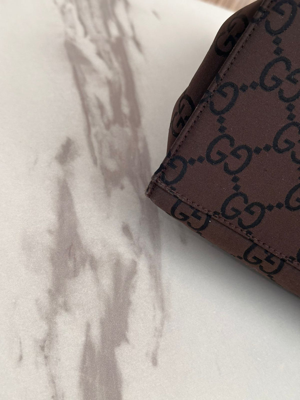 Gucci Brown GG Nylon Bamboo Tote Bag