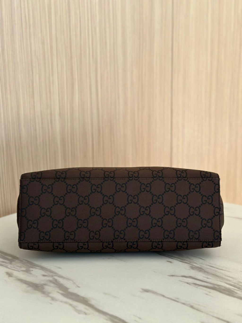 Gucci Brown GG Nylon Bamboo Tote Bag